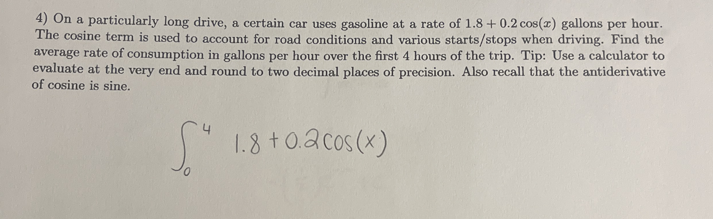 On a particularly long drive, a certain car uses