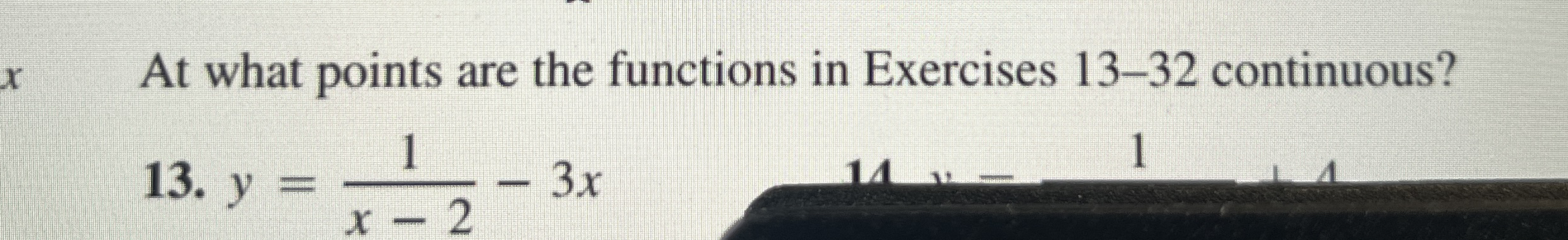 At what points are the functions continuous? y =