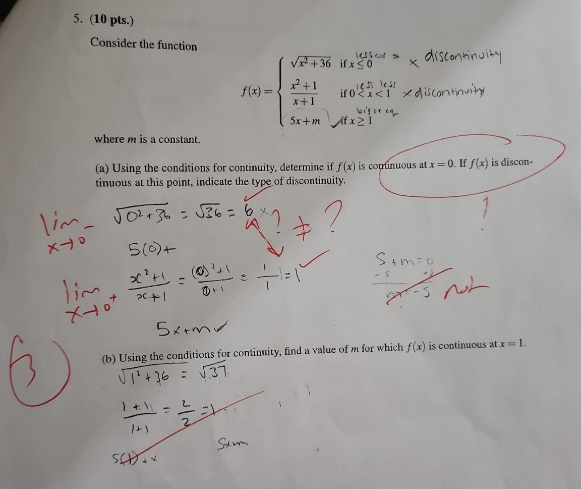 ( 1 0 p t s . Consider the function f ( x ) = { x