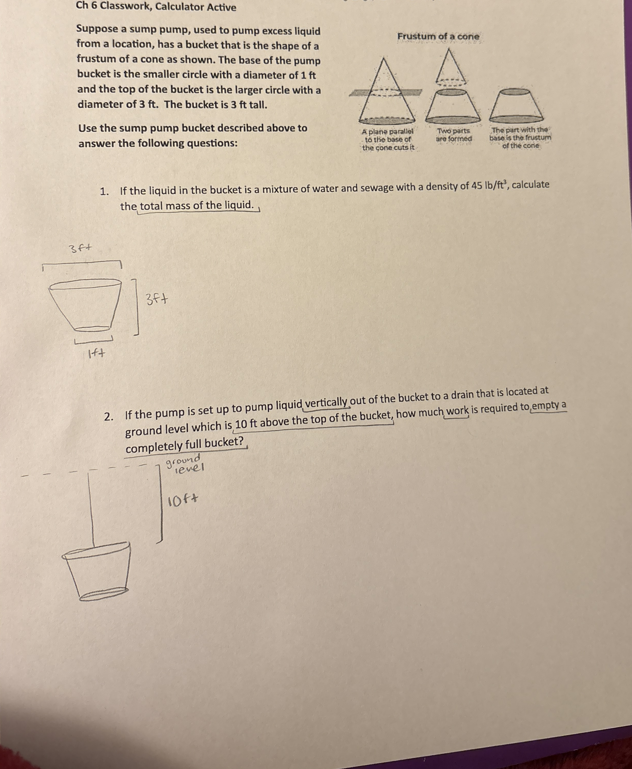 Ch 6 Classwork, Calculator Active Suppose a sump