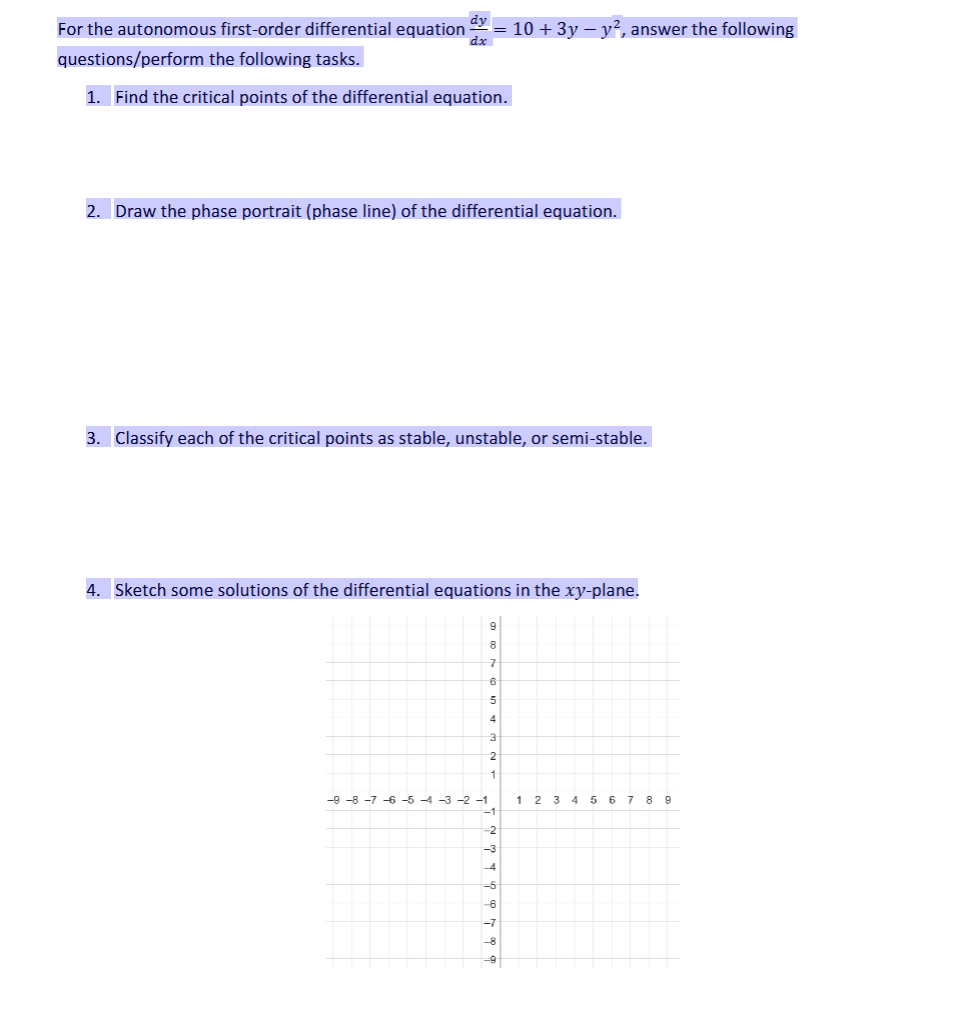 For the autonomous first - order differential