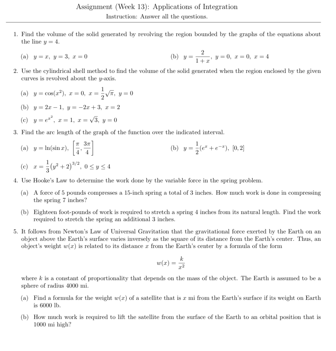 Assignment ( Week 1 3 ) : Applications of