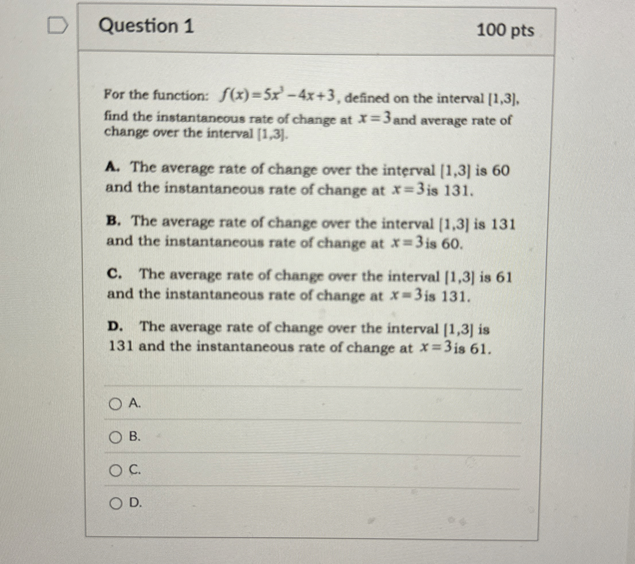 For the function: f ( x ) = 5 x 3 - 4 x 3 ,