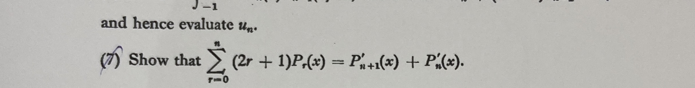 and hence evaluate u n . ( ) Show that r = 0 n (
