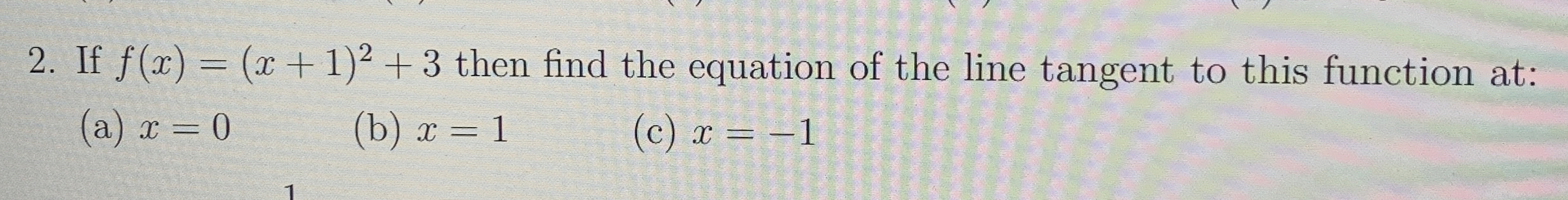 If f ( x ) = ( x 1 ) 2 3 then find the equation