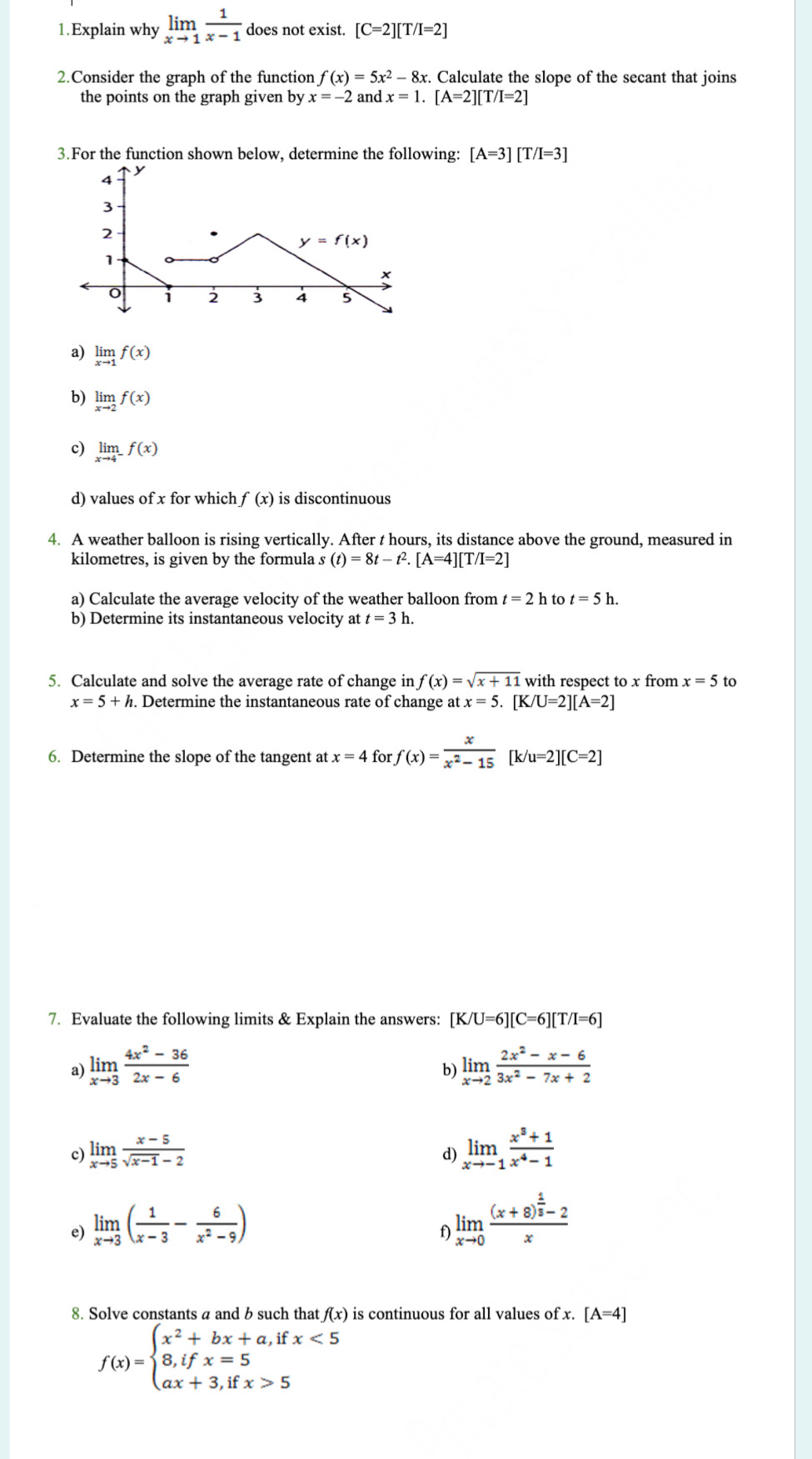 Explain why lim x 1 1 x - 1 does not exist. [ ]