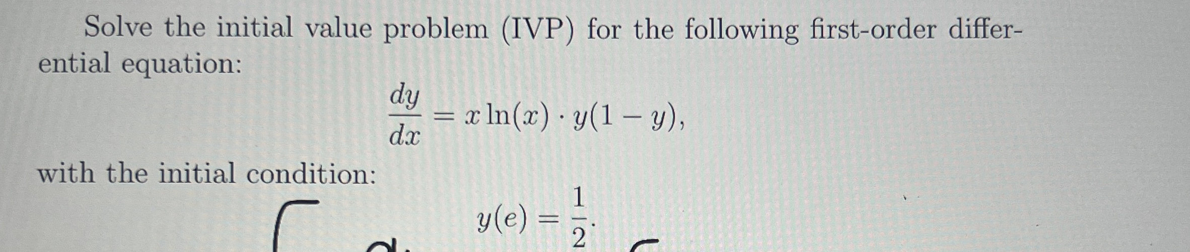 Solve the initial value problem ( IVP ) for the