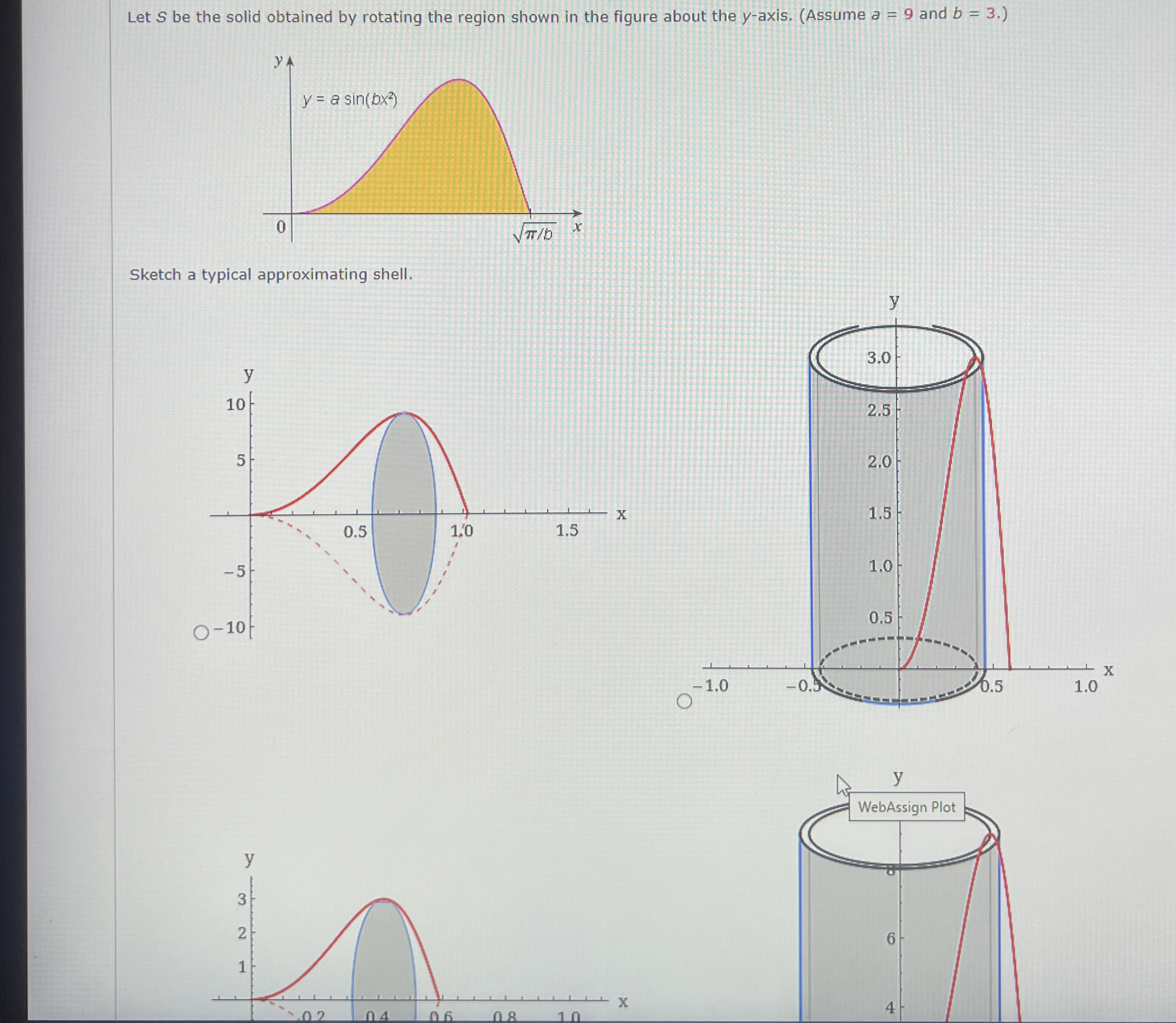 Let S be the solid obtained by rotating the