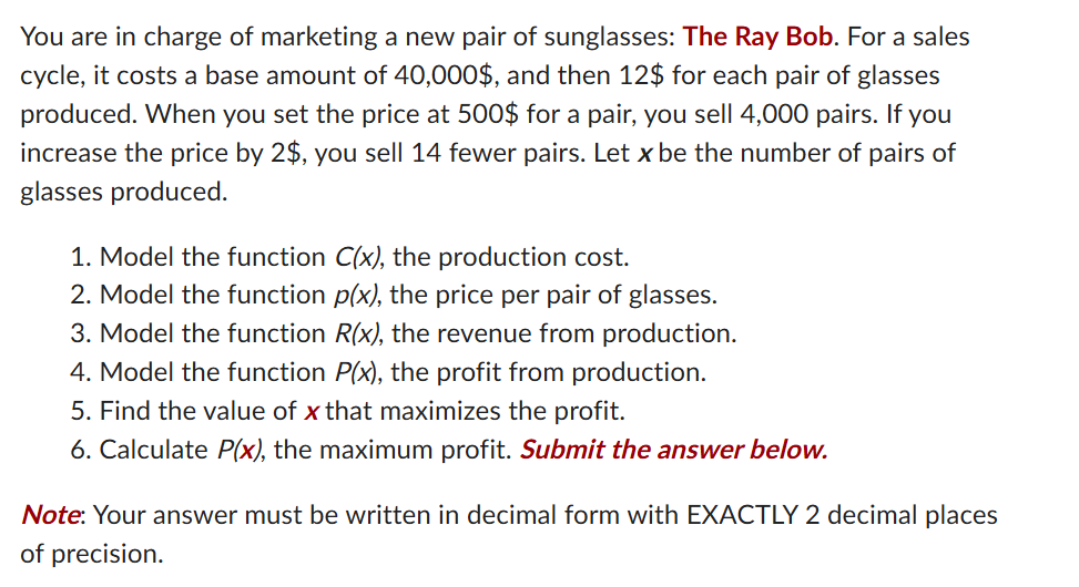 You are in charge of marketing a new pair of