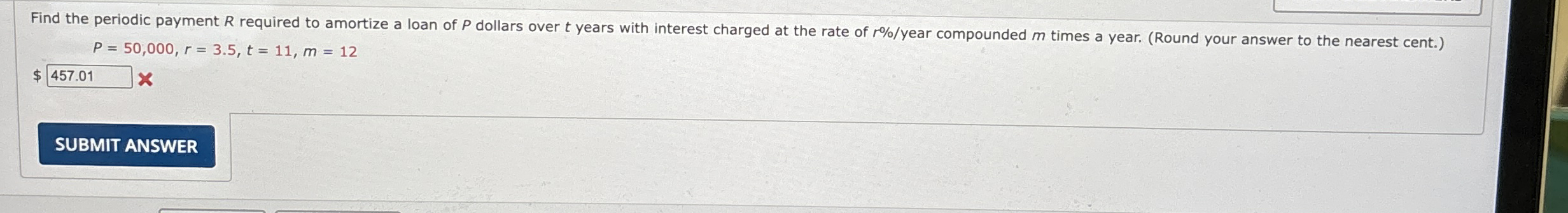 P = 5 0 , 0 0 0 , r = 3 . 5 , t = 1 1 , m = 1 2 $