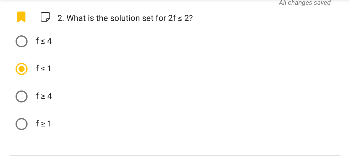 All changes saved 2 . What is the solution set