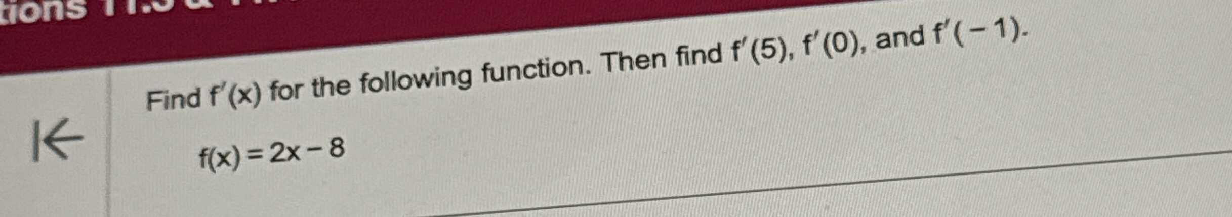 Find f ' ( x ) for the following function. Then