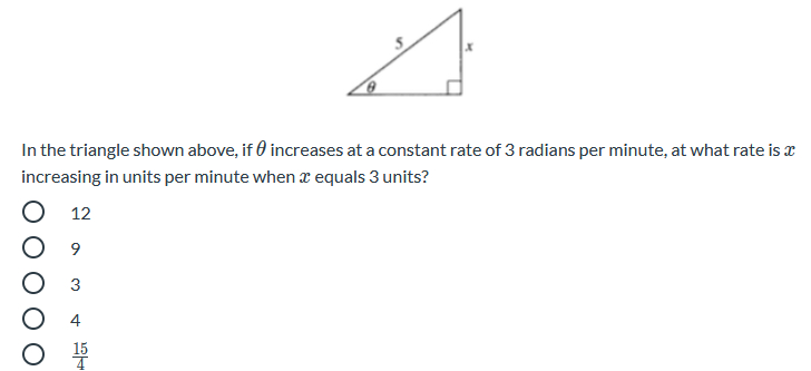 In the triangle shown above, if increases at a