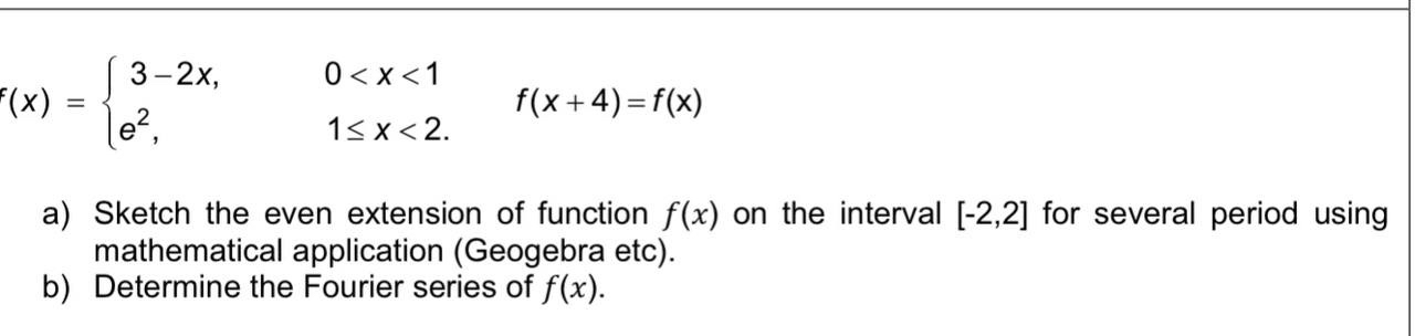 A function f ( x ) is defined over the interval x