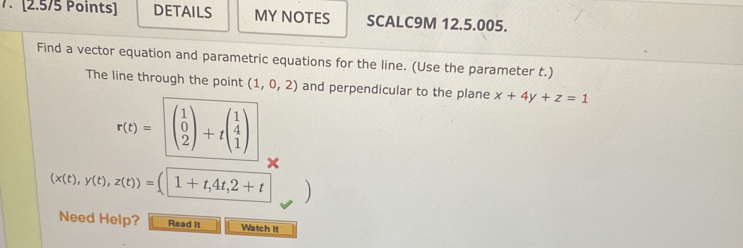 [ 2 . 5 / 5 Points ] SCALC 9 M 1 2 . 5 . 0 0 5 .