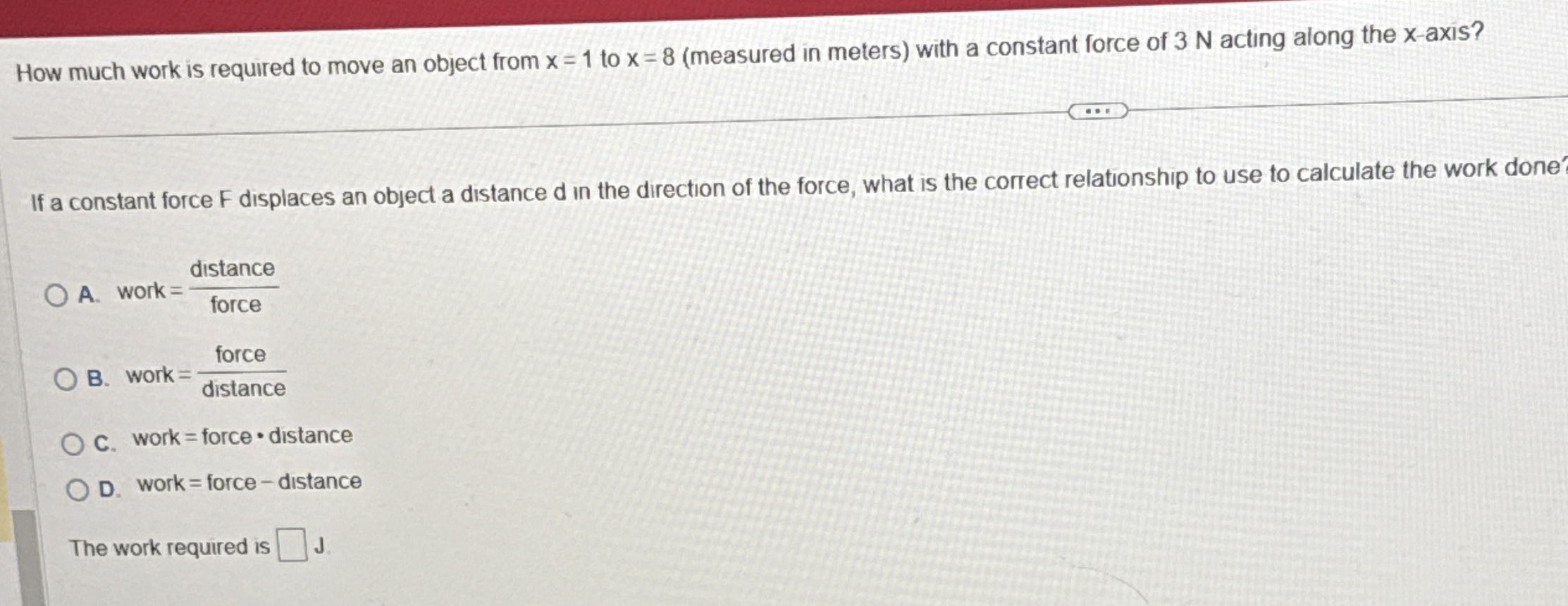 How much work is required to move an object from