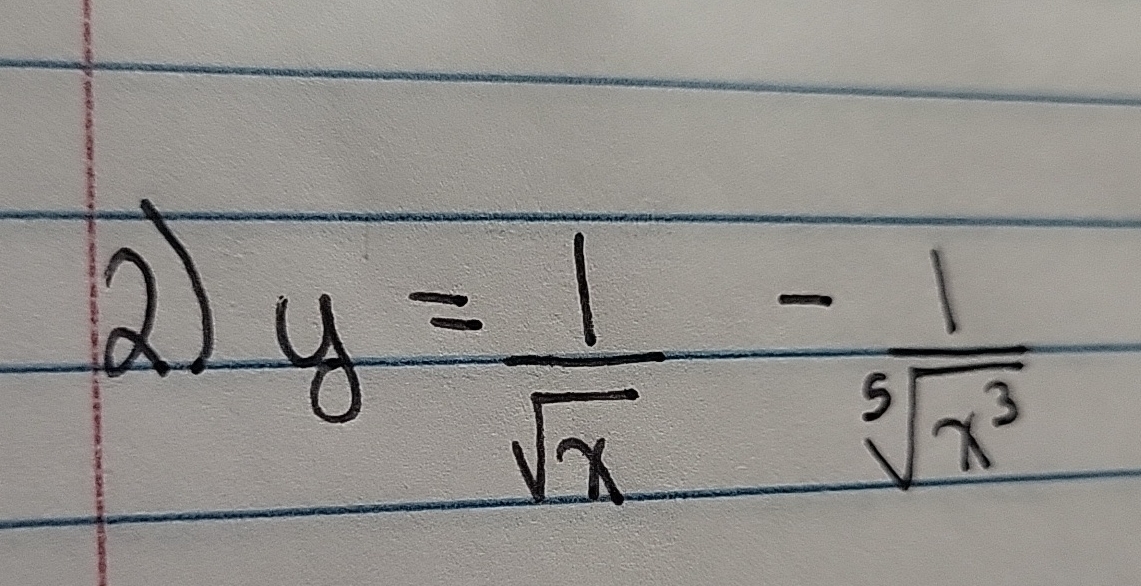 y = 1 x 2 - 1 x 3 5 find the derivative