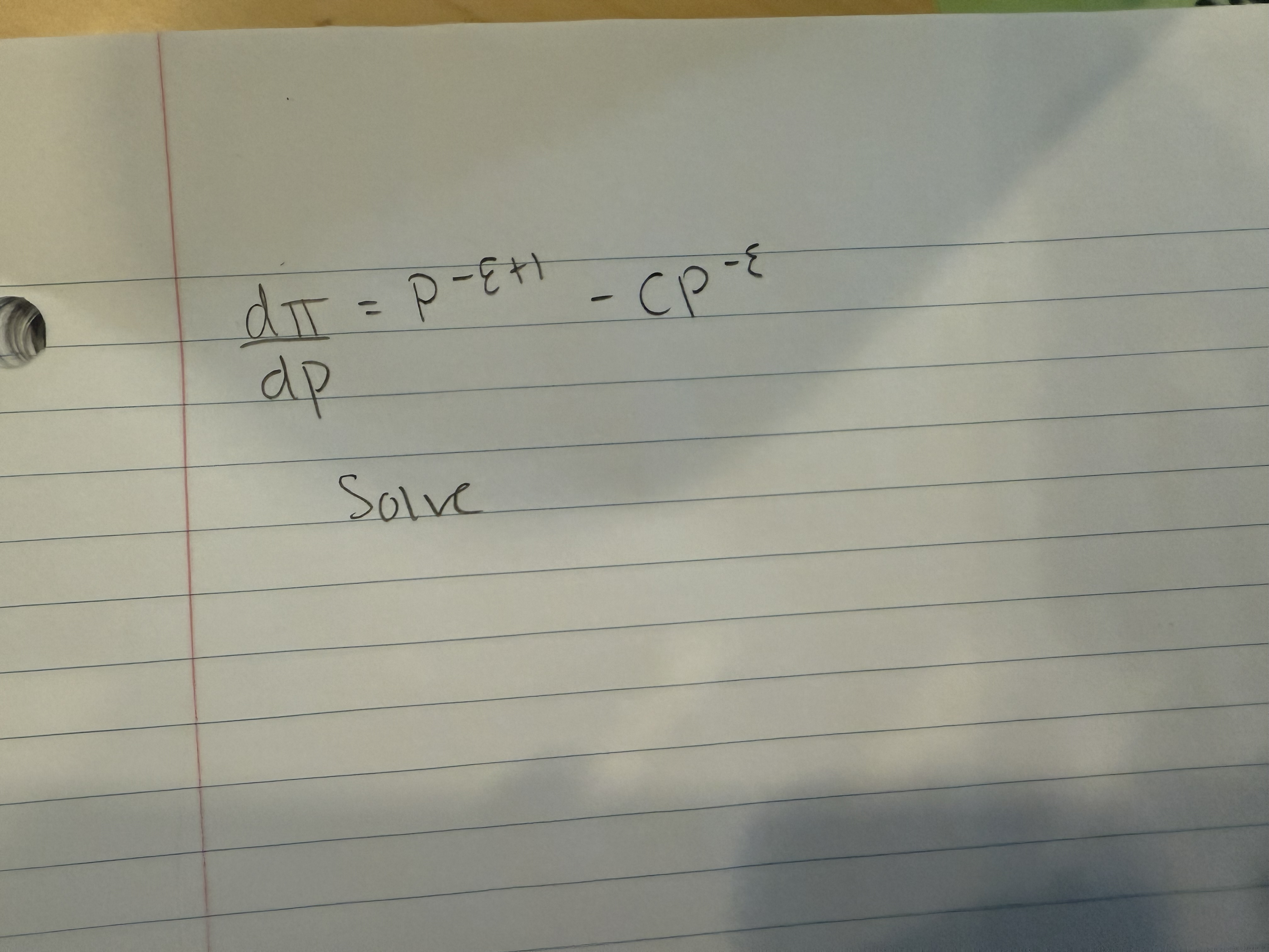 d d p = p - 1 - C p - Solve