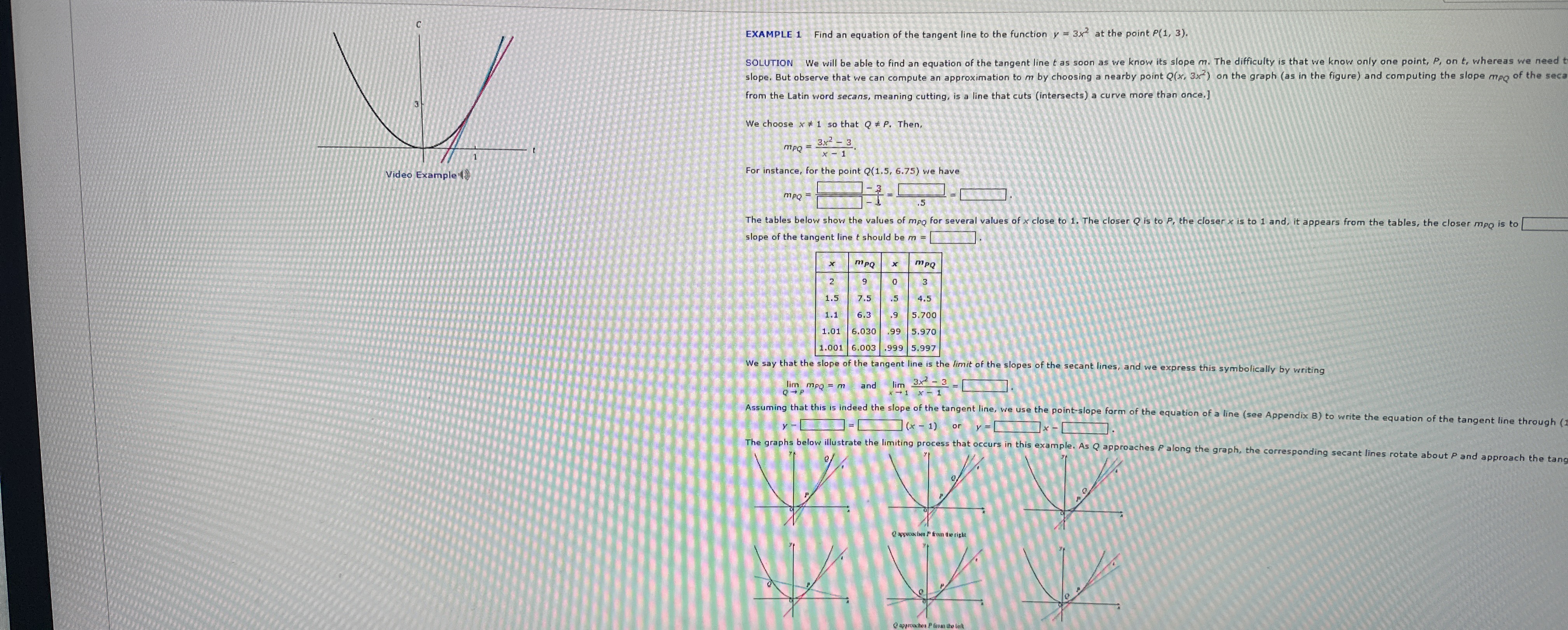 EXAMPLE 1 Find an equation of the tangent line to