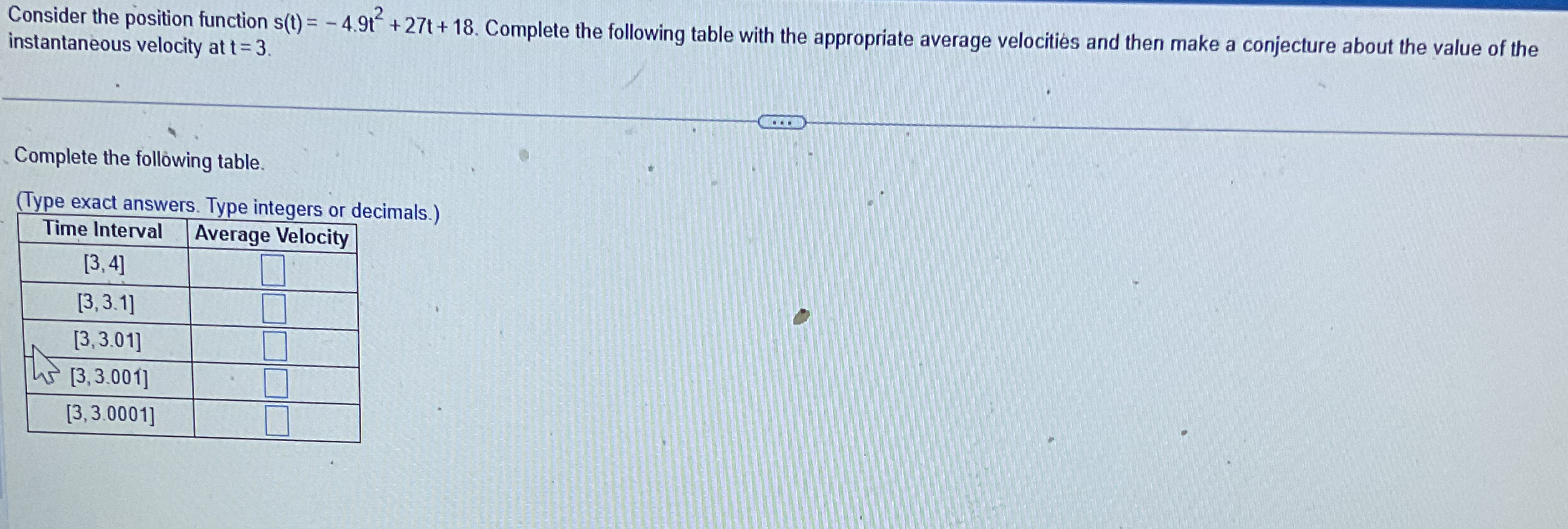 Consider the position function s ( t ) = - 4 . 9