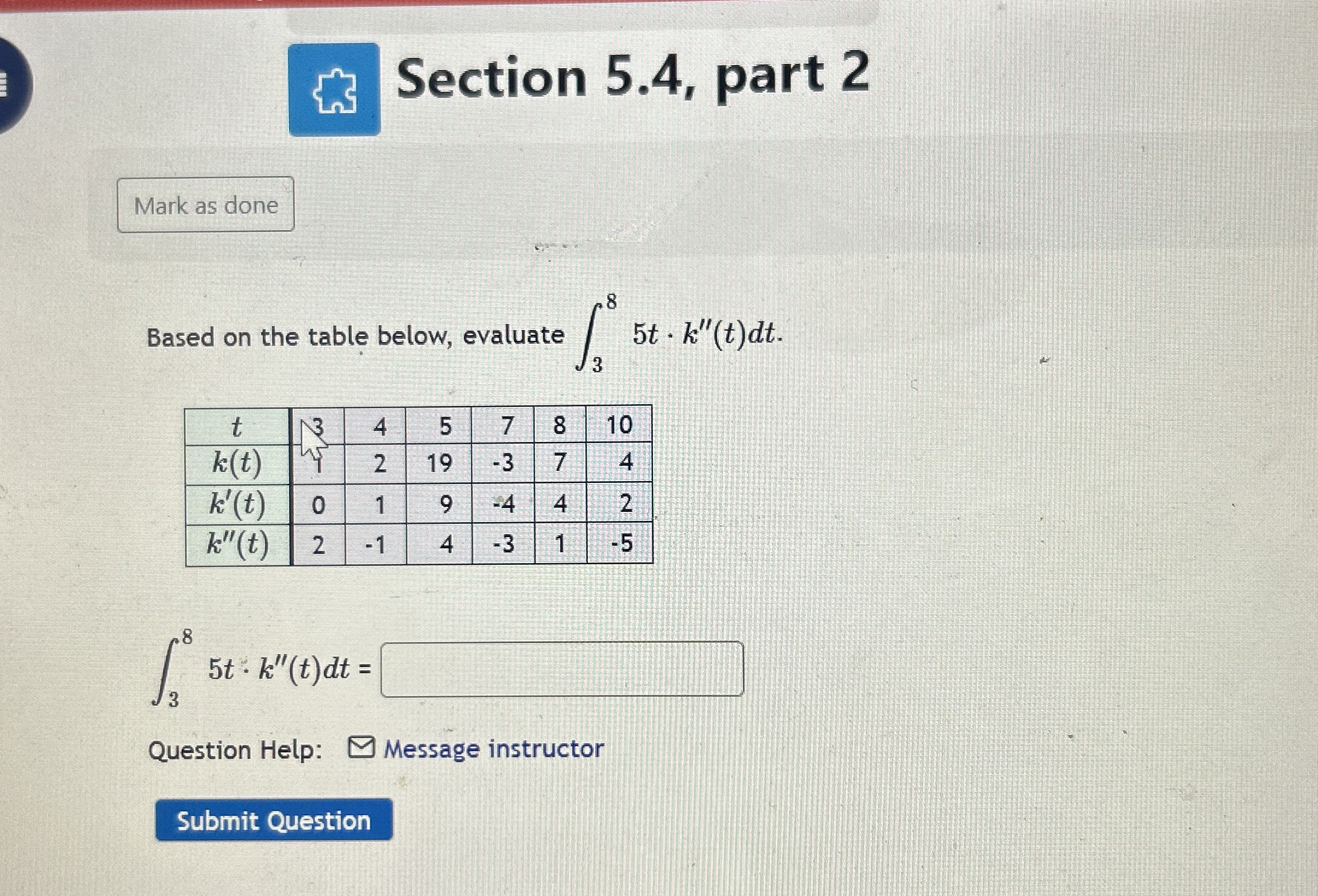 Section 5 . 4 , part 2 Mark as done Based on the