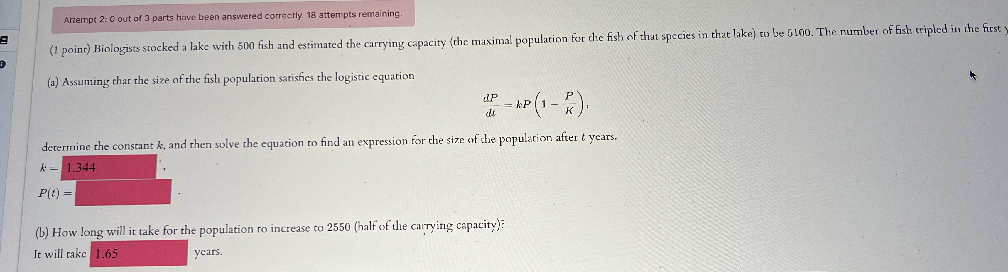 Attempt 2 : 0 out of 3 parts have been answered