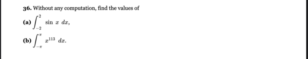 Without any computation, find the values of ( a )
