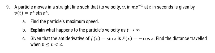 A particle moves in a straight line such that its