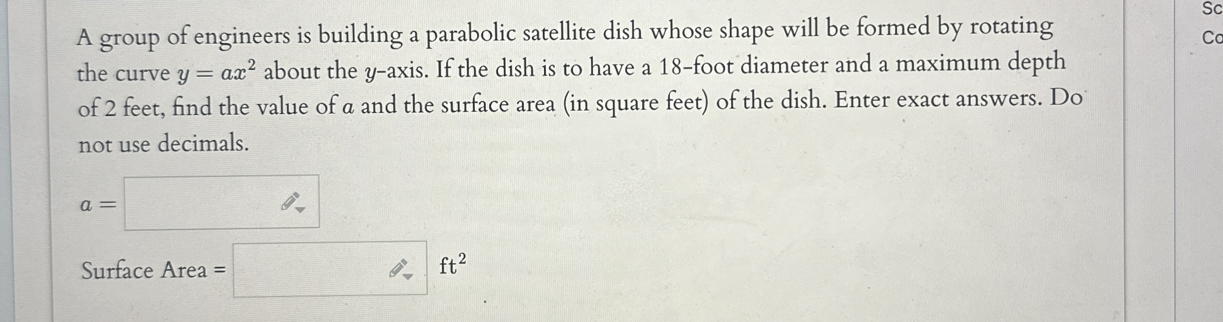 A group of engineers is building a parabolic