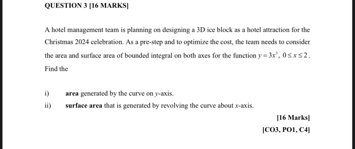 QUESTION 3 [ 1 6 MARKS ] A hotel management team