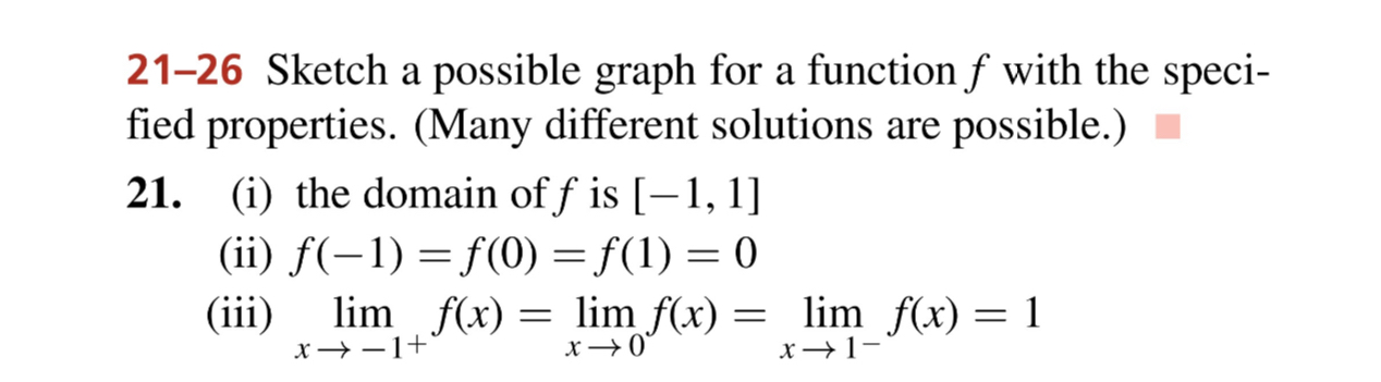 2 1 - 2 6 Sketch a possible graph for a function