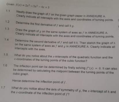Given: f ( x ) = 2 x 3 - 5 x 2 - 4 x + 3 1 1