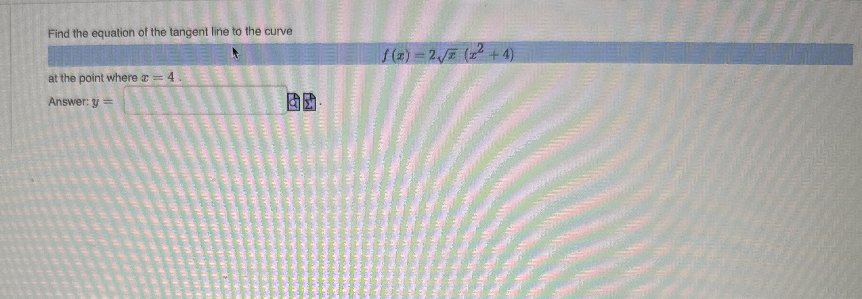 Find the equation of the tangent line to the