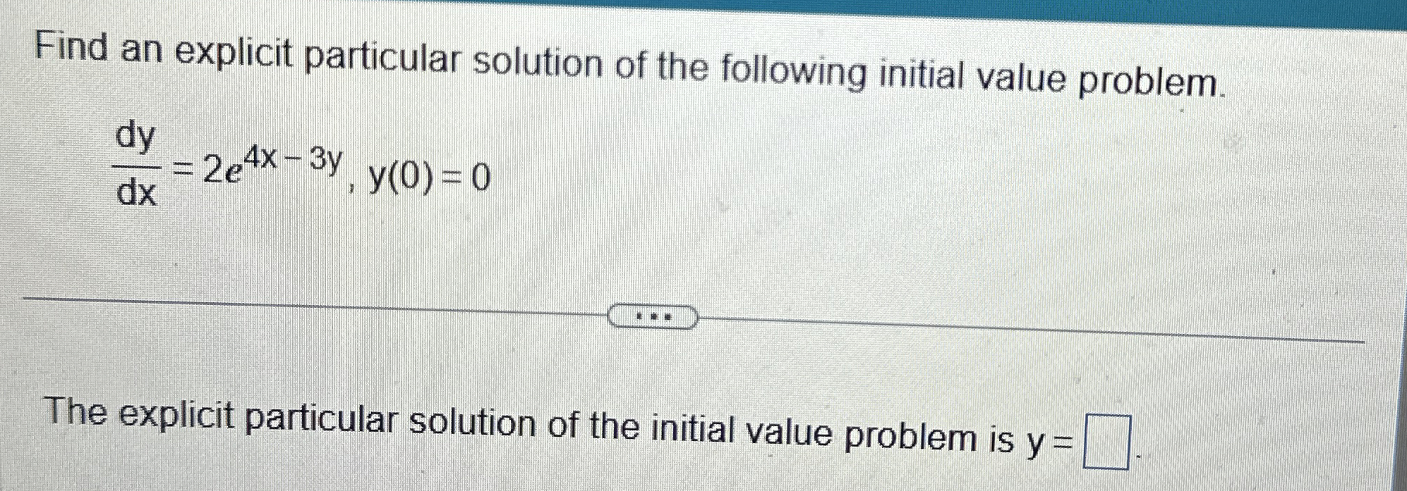Find an explicit particular solution of the