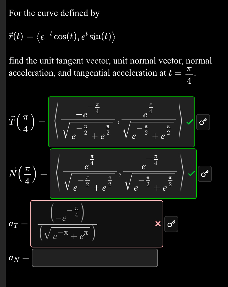 Steps for For the curve defined by vec ( r ) ( t