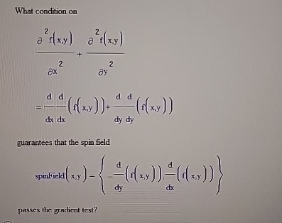 What condition on d e l 2 f ( x , y ) d e l x 2 +