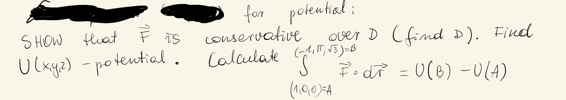 for potential: SHOW that vec ( F ) is