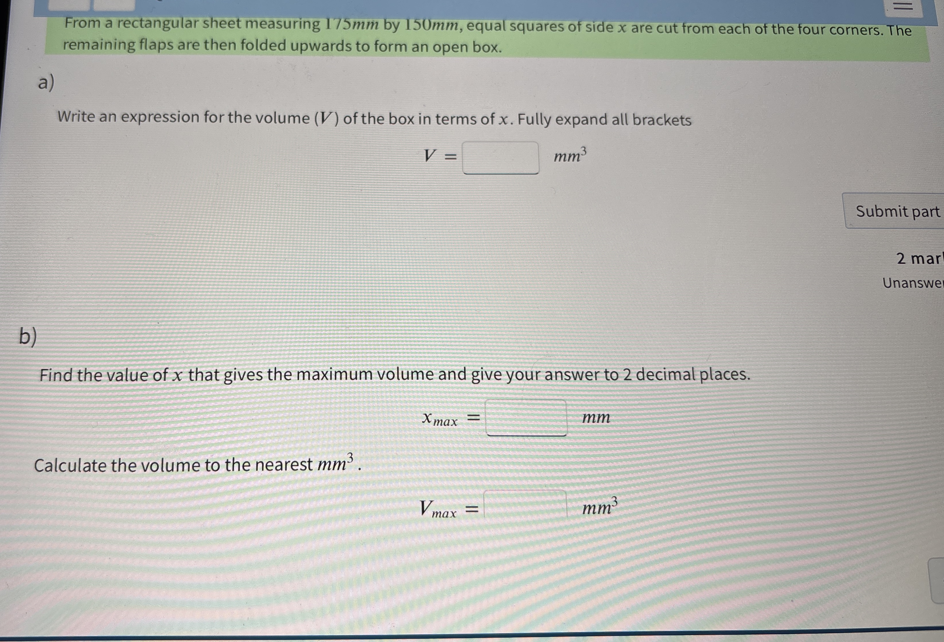 From a rectangular sheet measuring 1 7 5 mm by 1