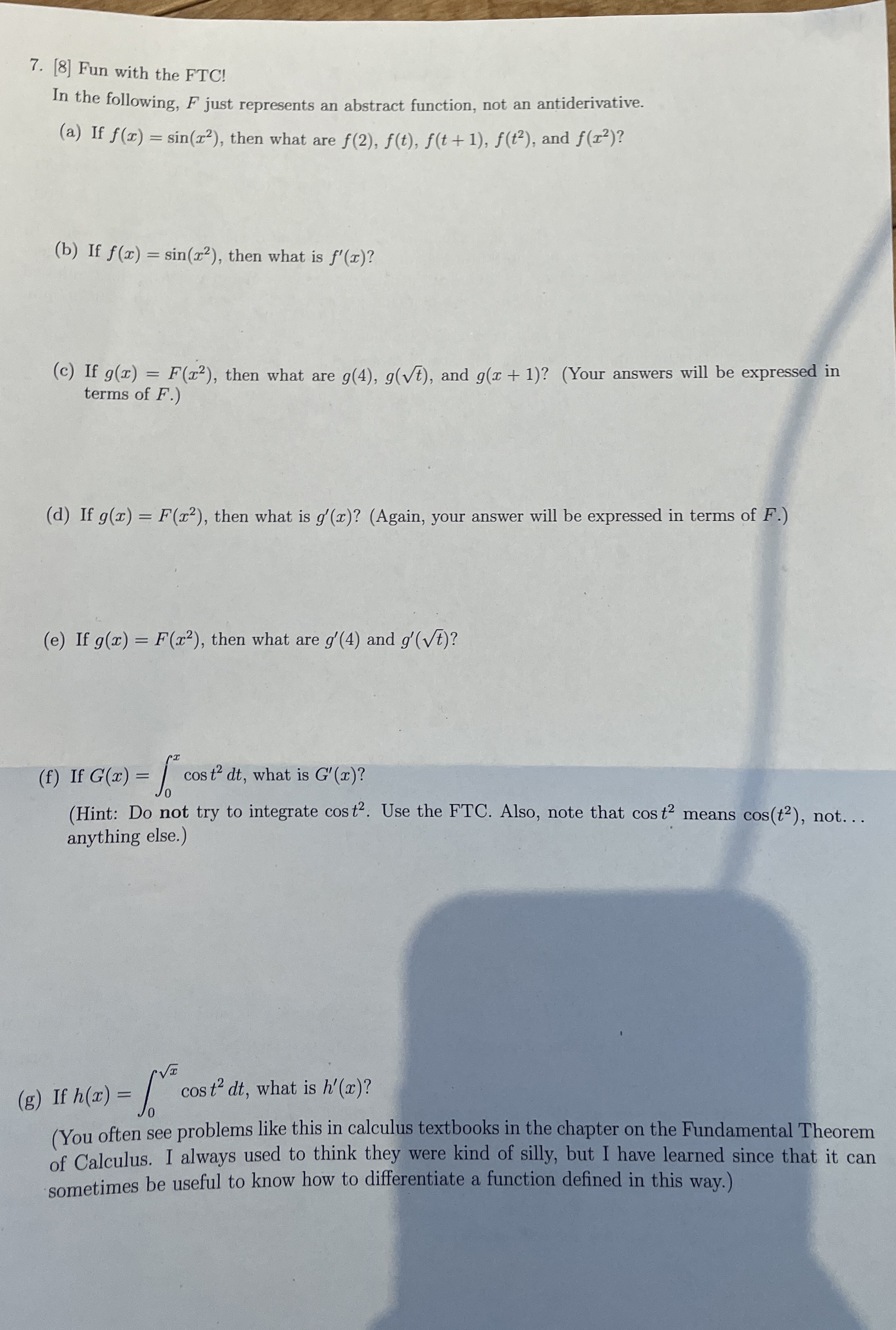 [ 8 ] Fun with the FTC ! In the following, F just