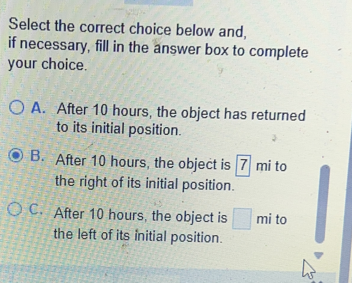 Select the correct choice below and, if