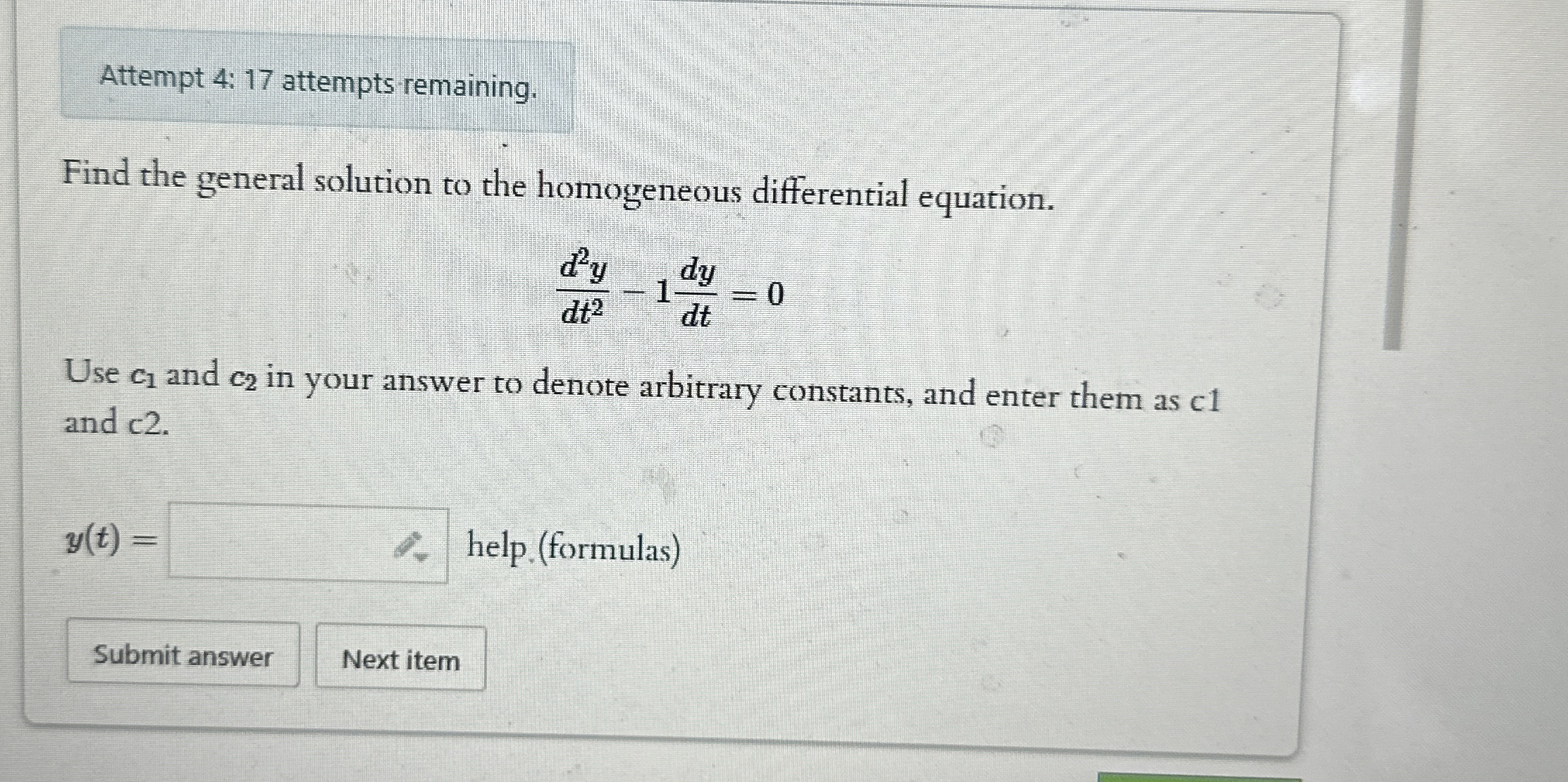 Attempt 4 : 1 7 attempts remaining. Find the