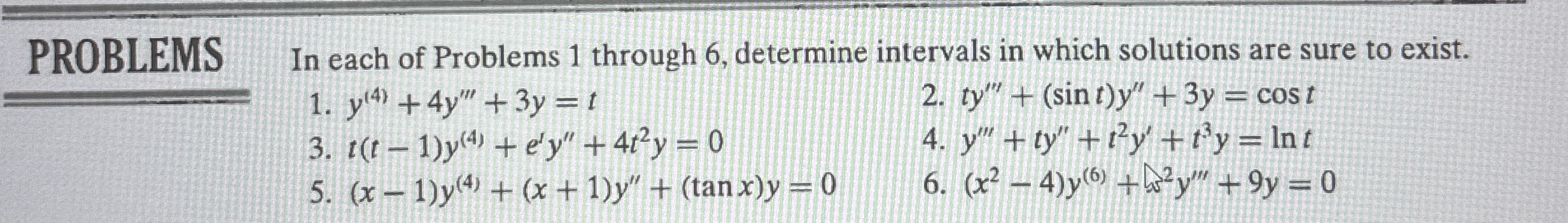 In each of Problems 1 through 6 , determine