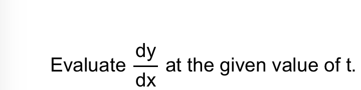 Consider the following parametric curve. Answer