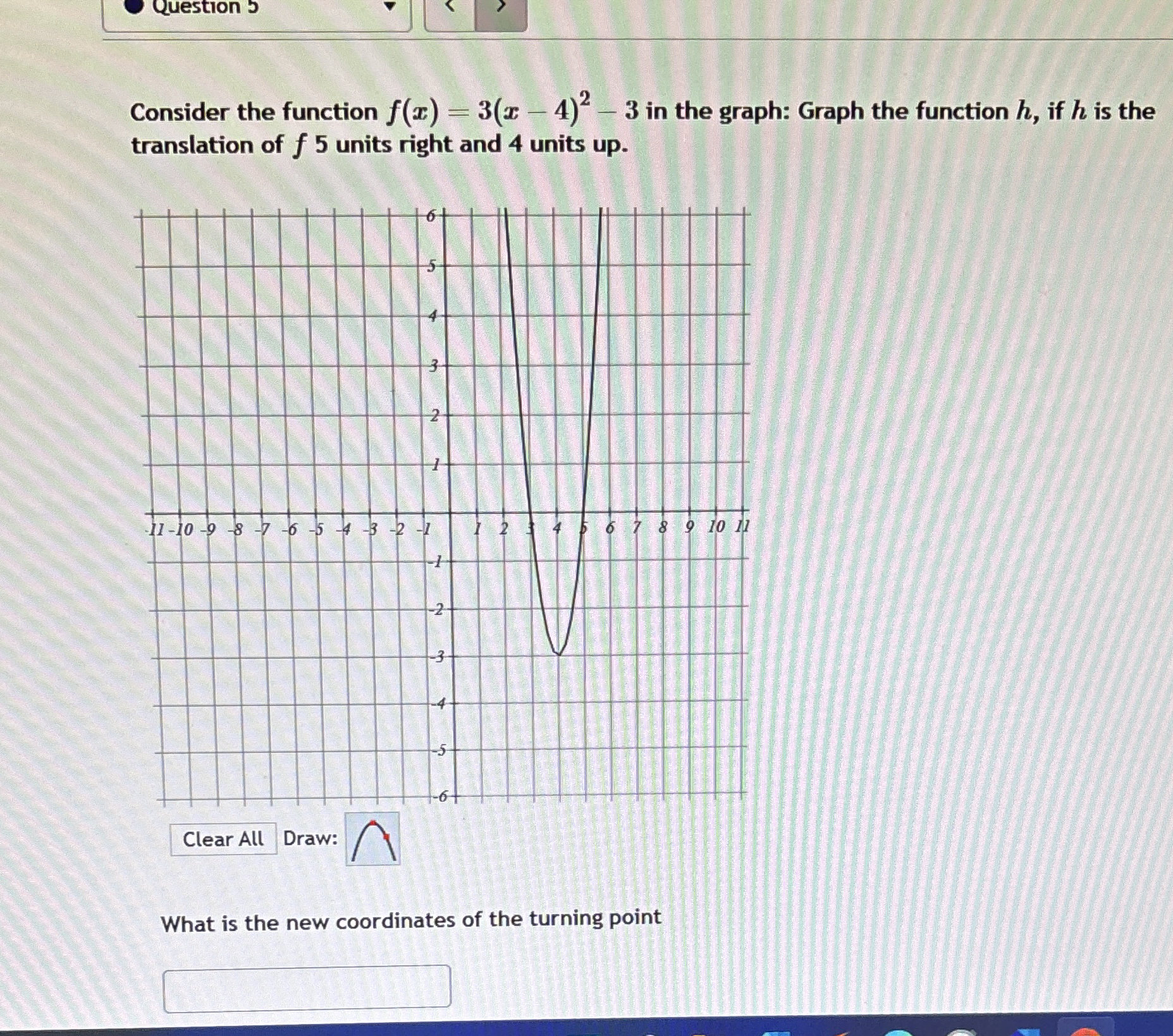 Question 5 Consider the function f ( x ) = 3 ( x