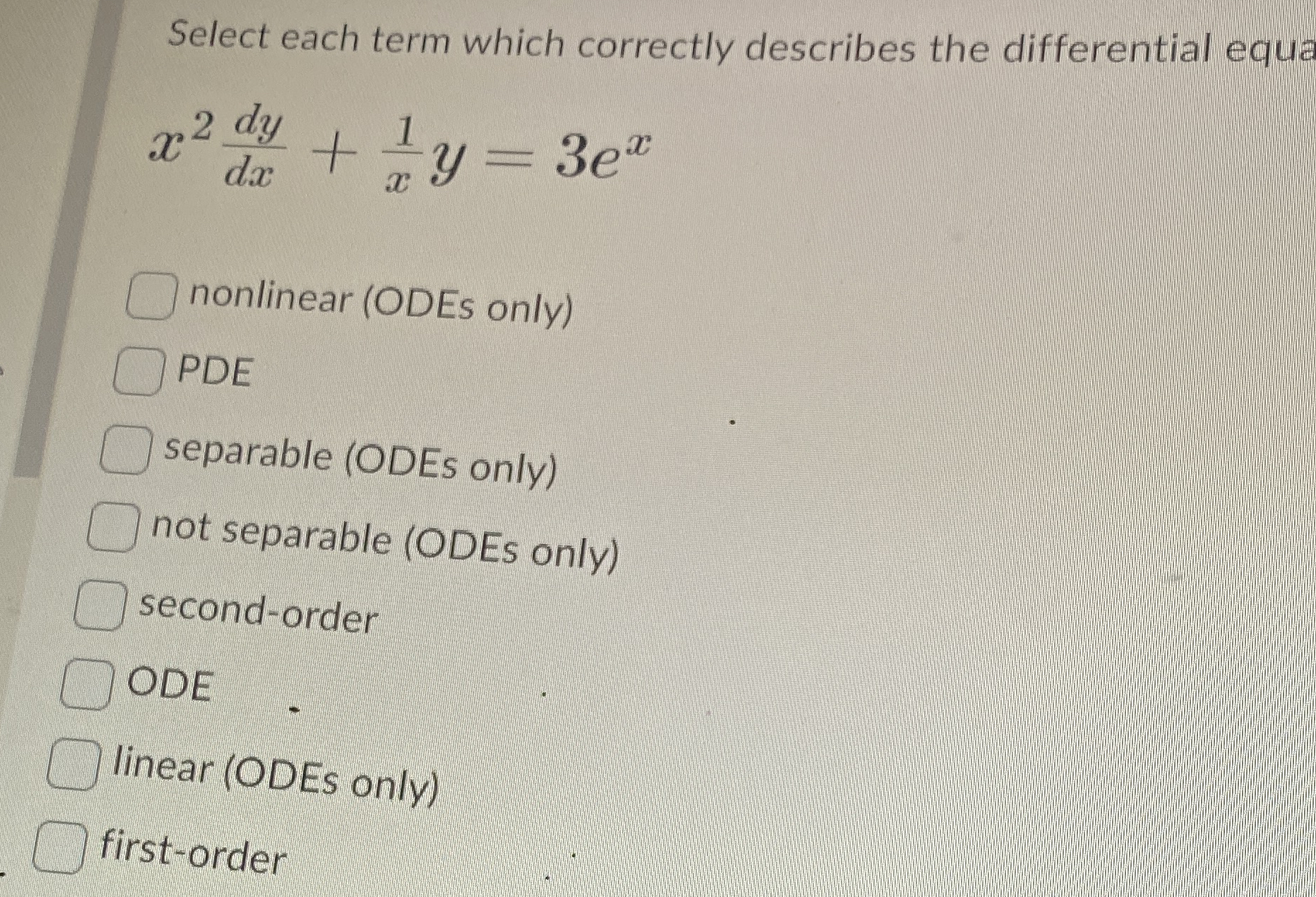 Select each term which correctly describes the