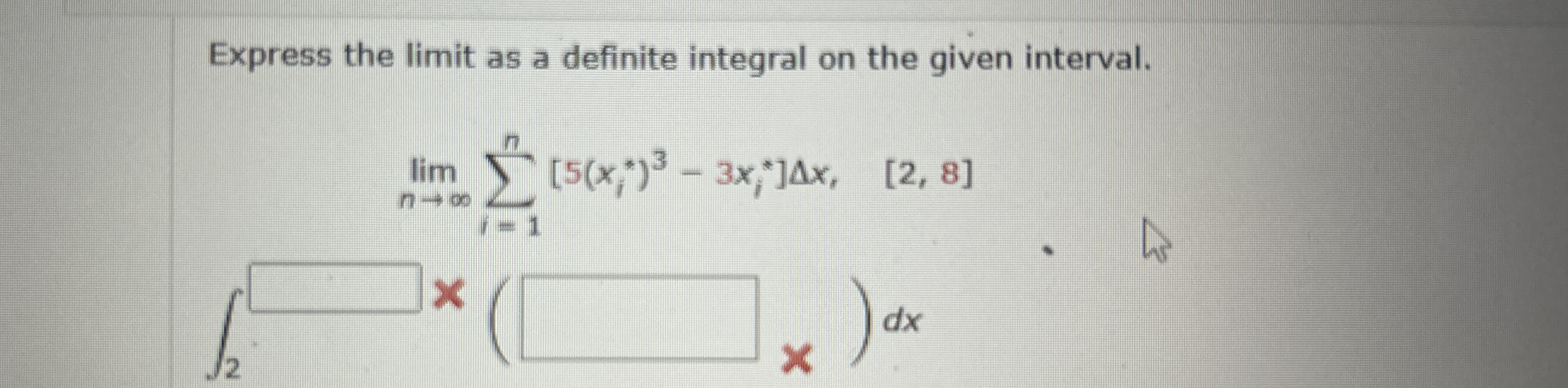 Express the limit as a definite integral on the