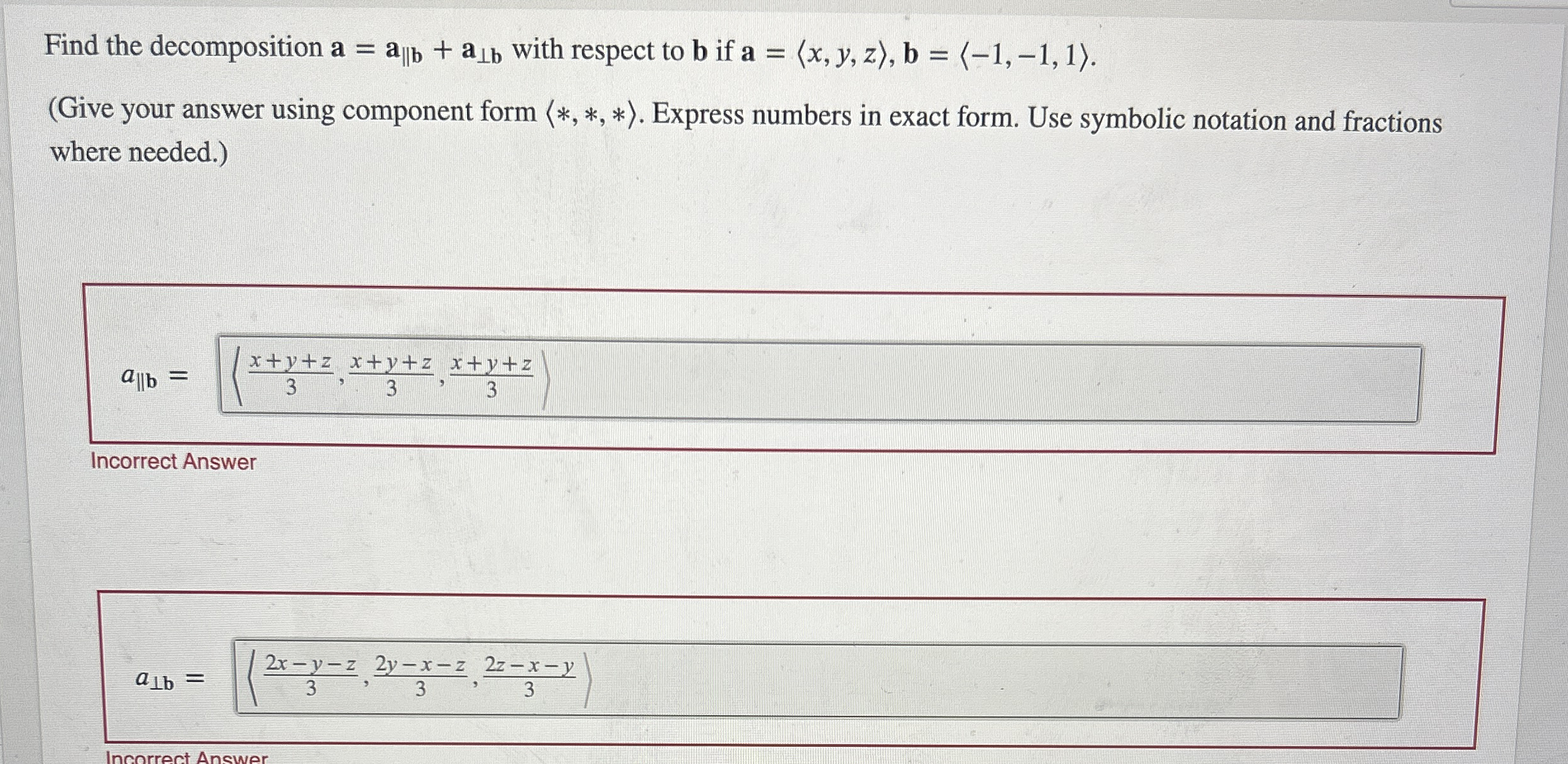 Find the decomposition | ) b with respect to b if