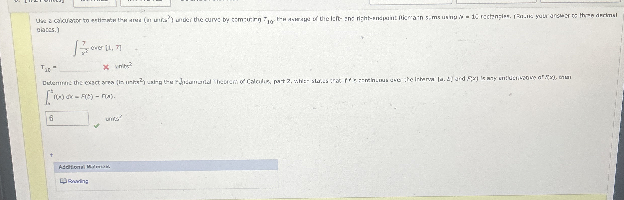 places. ) 7 x 2 over [ 1 , 7 ] T 1 0 = units ? 2