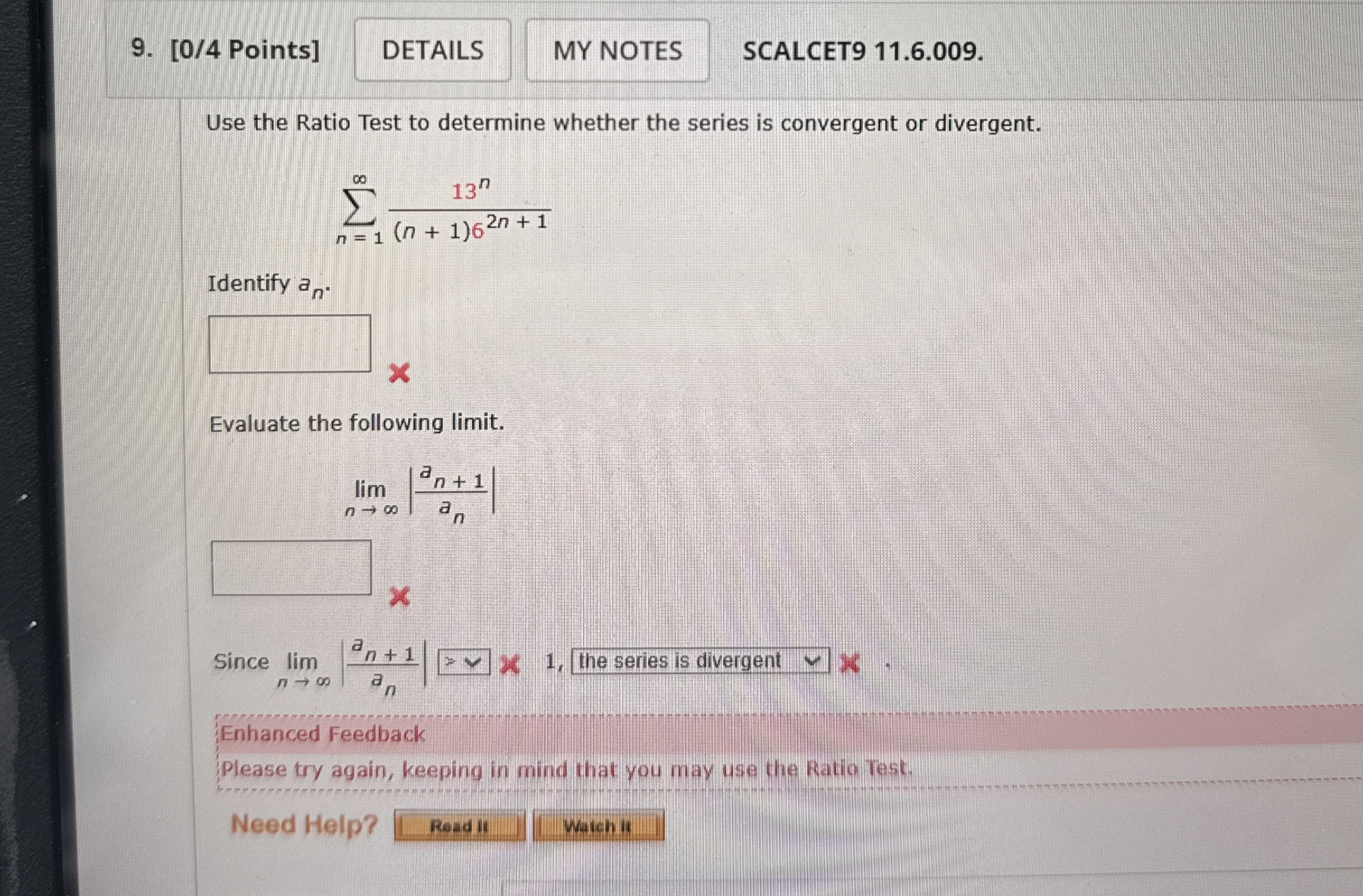 [ 0 / 4 Points ] SCALCET 9 1 1 . 6 . 0 0 9 . Use