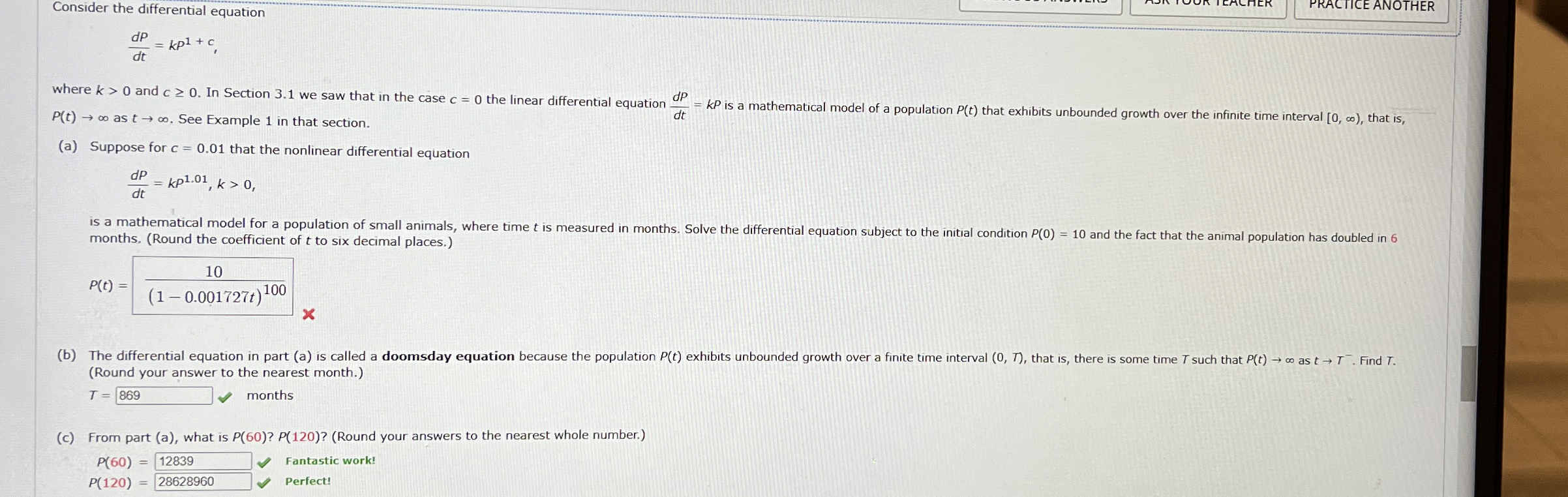 Consider the differential equation d P d t = k P
